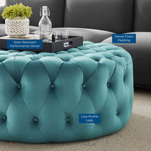 Load image into Gallery viewer, Amour Tufted Button Large Round Performance Velvet Ottoman by Modway
