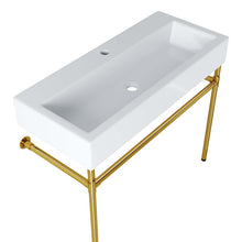Load image into Gallery viewer, Redeem 40" Wall-Mount Gold Stainless Steel Bathroom Vanity by Modway
