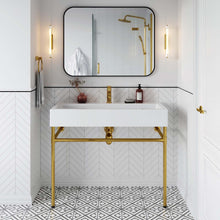 Load image into Gallery viewer, Redeem 40" Wall-Mount Gold Stainless Steel Bathroom Vanity by Modway
