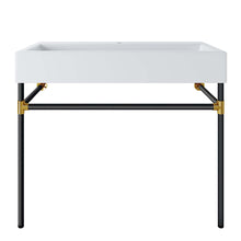 Load image into Gallery viewer, Redeem 40" Black Stainless Steel Wall-Mount Bathroom Vanity by Modway
