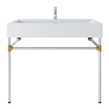 Load image into Gallery viewer, Redeem 40" Silver Stainless Steel Wall-Mount Bathroom Vanity by Modway
