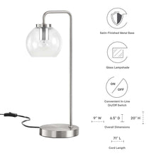 Load image into Gallery viewer, Silo Glass Globe Glass and Metal Table Lamp by Modway
