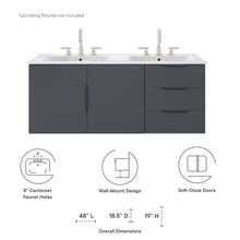 Load image into Gallery viewer, Vitality 48" Double Sink Bathroom Vanity by Modway
