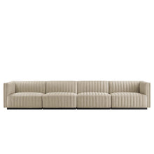 Load image into Gallery viewer, Conjure 4-Piece Channel Tufted Upholstered Fabric Sofa by Modway
