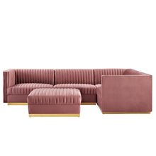 Load image into Gallery viewer, Sanguine 5-Piece Channel Tufted Performance Velvet Right-Facing Modular Sectional Sofa by Modway
