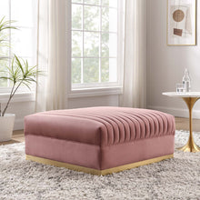 Load image into Gallery viewer, Sanguine Channel Tufted Performance Velvet Modular Sectional Sofa Ottoman by Modway
