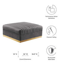 Load image into Gallery viewer, Sanguine Channel Tufted Performance Velvet Modular Sectional Sofa Ottoman by Modway
