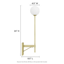 Load image into Gallery viewer, Riva White Globe Wall Sconce by Modway
