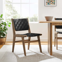Load image into Gallery viewer, Saoirse Leather Wood Dining Side Chair Set of 2 by Modway
