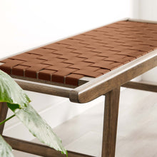 Load image into Gallery viewer, Saoirse 47" Faux Leather Wood Bench by Modway
