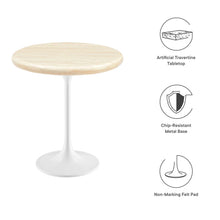 Load image into Gallery viewer, Lippa 20" Round Faux Travertine Side Table by Modway
