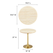 Load image into Gallery viewer, Lippa 20" Round Faux Travertine Side Table by Modway
