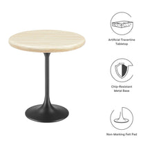 Load image into Gallery viewer, Lippa 20" Round Faux Travertine Side Table by Modway
