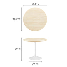 Load image into Gallery viewer, Lippa 36" Round Faux Travertine Dining Table by Modway

