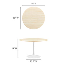 Load image into Gallery viewer, Lippa 48" Round Faux Travertine Dining Table by Modway
