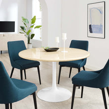 Load image into Gallery viewer, Lippa 48" Round Faux Travertine Dining Table by Modway
