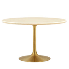 Load image into Gallery viewer, Lippa 48" Round Faux Travertine Dining Table by Modway
