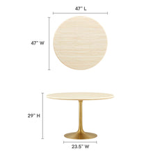 Load image into Gallery viewer, Lippa 48" Round Faux Travertine Dining Table by Modway
