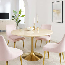 Load image into Gallery viewer, Lippa 48" Round Faux Travertine Dining Table by Modway
