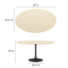 Load image into Gallery viewer, Lippa 60" Oval Faux Travertine Dining Table by Modway
