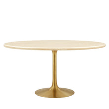 Load image into Gallery viewer, Lippa 60" Oval Faux Travertine Dining Table by Modway
