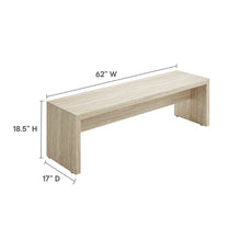 Load image into Gallery viewer, Mirella 62" Faux Travertine Long Bench by Modway
