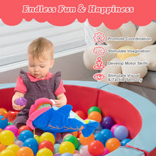 Load image into Gallery viewer, Large Round Foam Ball Pit with PU Surface and 50 Balls-Red
