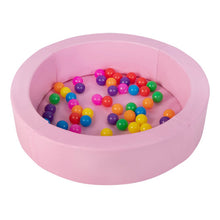 Load image into Gallery viewer, Large Round Foam Ball Pit with PU Surface and 50 Balls-Pink
