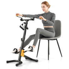 Load image into Gallery viewer, Folding Pedal Exercise Bike with Adjustable Resistance-Yellow
