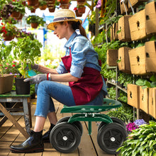 Load image into Gallery viewer, Garden Rolling Workseat with 360°Swivel Seat and Adjustable Height-Green
