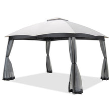 Load image into Gallery viewer, 10 x 12 Feet Patio Double-Vent Canopy with Privacy Netting and 4 Sandbags-Gray
