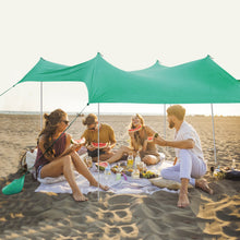 Load image into Gallery viewer, 7 x 7 Feet Family Beach Tent Canopy Sunshade with 4 Poles-Green
