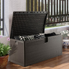 Load image into Gallery viewer, 120 Gallon Outdoor Storage Box with Lockable Lid-Brown
