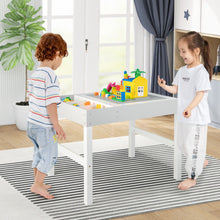 Load image into Gallery viewer, 3 in 1 Wooden Kids Table with Storage and Double-Sided Tabletop-White
