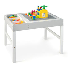 Load image into Gallery viewer, 3 in 1 Wooden Kids Table with Storage and Double-Sided Tabletop-White
