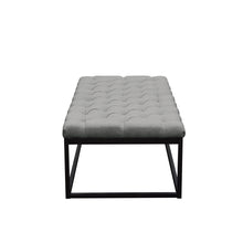 Load image into Gallery viewer, Mateo Black Powder Coat Metal Large Linen Tufted Bench by Diamond Sofa - Grey
