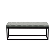 Load image into Gallery viewer, Mateo Black Powder Coat Metal Small Linen Tufted Bench by Diamond Sofa - Grey
