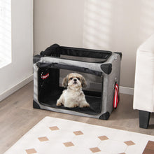 Load image into Gallery viewer, M/L/XL 3-Door Dog Crate with Removable Pad and Metal Frame-M
