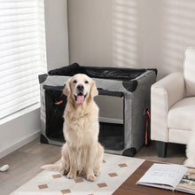 Load image into Gallery viewer, M/L/XL 3-Door Dog Crate with Removable Pad and Metal Frame-XL
