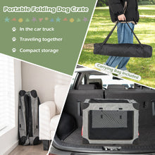 Load image into Gallery viewer, M/L/XL 3-Door Dog Crate with Removable Pad and Metal Frame-L
