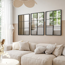 Load image into Gallery viewer, 3-Layered Decorative Wall Mirror with Metal Frame for Dining Living Room-Black
