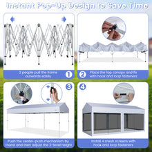 Load image into Gallery viewer, 10 x 20 Feet Pop up Canopy Tent with Removable Sidewalls for Party-White
