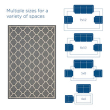 Load image into Gallery viewer, Avena Moroccan Quatrefoil Trellis Indoor and Outdoor 9x12 Area Rug by Modway
