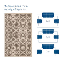 Load image into Gallery viewer, Ariana Vintage Floral Trellis Indoor and Outdoor 9x12 Area Rug by Modway
