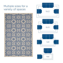 Load image into Gallery viewer, Ariana Vintage Floral Trellis Indoor and Outdoor 9x12 Area Rug by Modway
