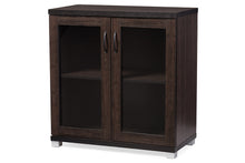 Load image into Gallery viewer, Baxton Studio Zentra Modern and Contemporary Dark Brown Sideboard Storage Cabinet with Glass Doors
