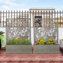 Load image into Gallery viewer, Set of 2 Decorative Raised Garden Bed with Trellises-Rust
