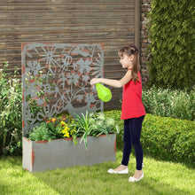 Load image into Gallery viewer, Set of 2 Decorative Raised Garden Bed with Trellises-Rust
