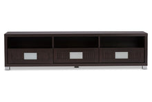 Load image into Gallery viewer, Baxton Studio Gerhardine Dark Brown Wood 63-Inch TV Cabinet with 3-drawer
