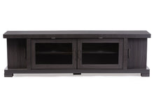 Load image into Gallery viewer, Baxton Studio Viveka 70-Inch Greyish Dark Brown Wood TV Cabinet with 2 Glass Doors and 2 Doors
